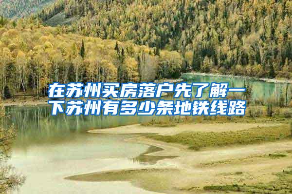 在苏州买房落户先了解一下苏州有多少条地铁线路