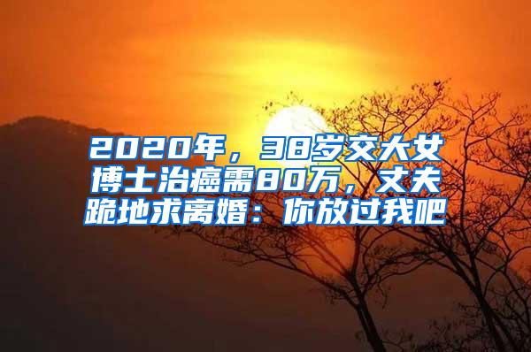 2020年，38岁交大女博士治癌需80万，丈夫跪地求离婚：你放过我吧