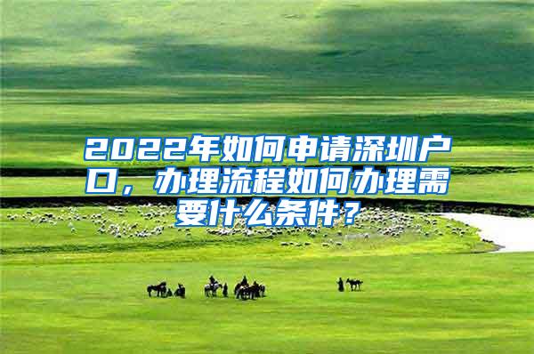 2022年如何申请深圳户口，办理流程如何办理需要什么条件？