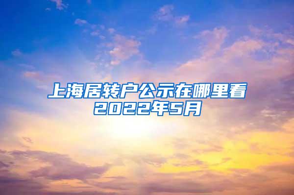 上海居转户公示在哪里看2022年5月