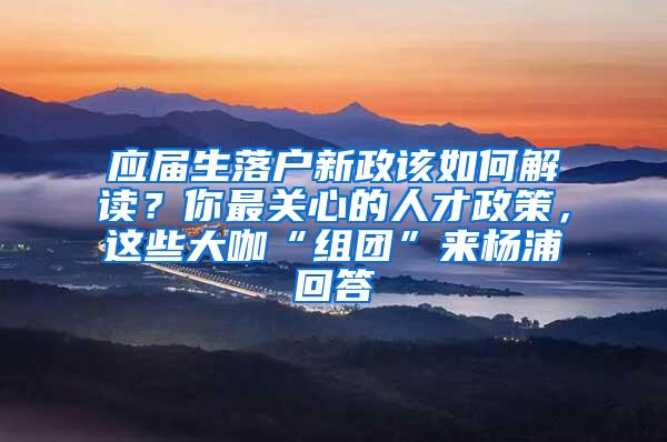 应届生落户新政该如何解读？你最关心的人才政策，这些大咖“组团”来杨浦回答