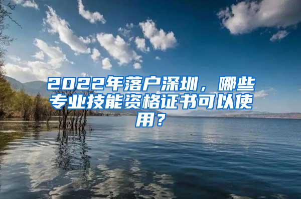 2022年落户深圳，哪些专业技能资格证书可以使用？