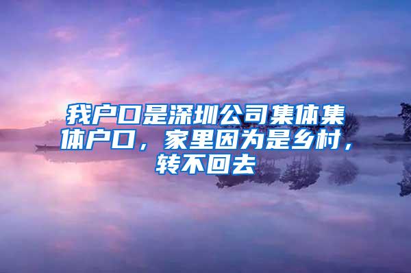 我户口是深圳公司集体集体户口，家里因为是乡村，转不回去