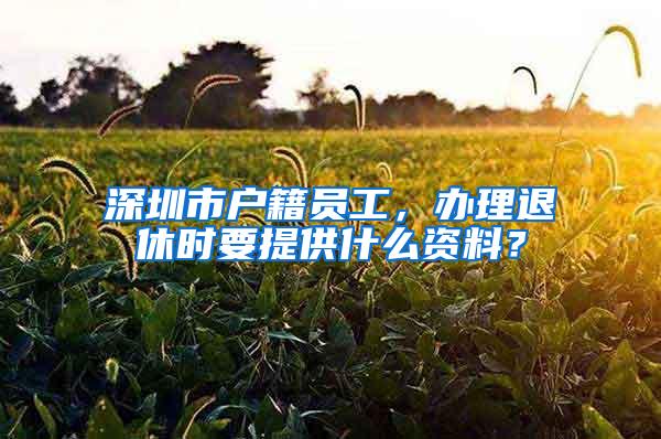 深圳市户籍员工，办理退休时要提供什么资料？