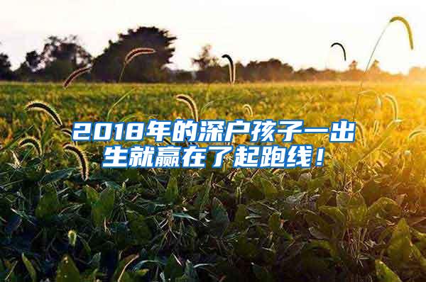 2018年的深户孩子一出生就赢在了起跑线！