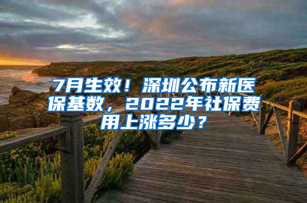 7月生效！深圳公布新医保基数，2022年社保费用上涨多少？