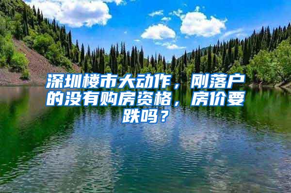 深圳楼市大动作，刚落户的没有购房资格，房价要跌吗？