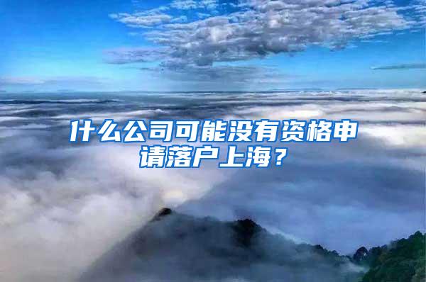 什么公司可能没有资格申请落户上海？