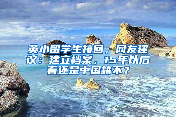 英小留学生接回，网友建议：建立档案，15年以后看还是中国籍不？