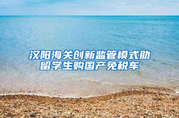 汉阳海关创新监管模式助留学生购国产免税车