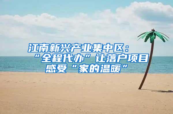 江南新兴产业集中区：“全程代办”让落户项目感受“家的温暖”