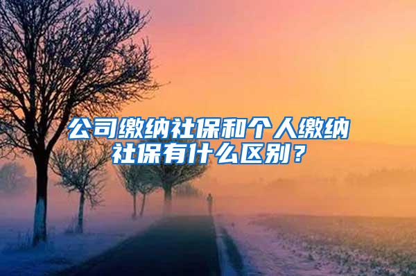 公司缴纳社保和个人缴纳社保有什么区别？