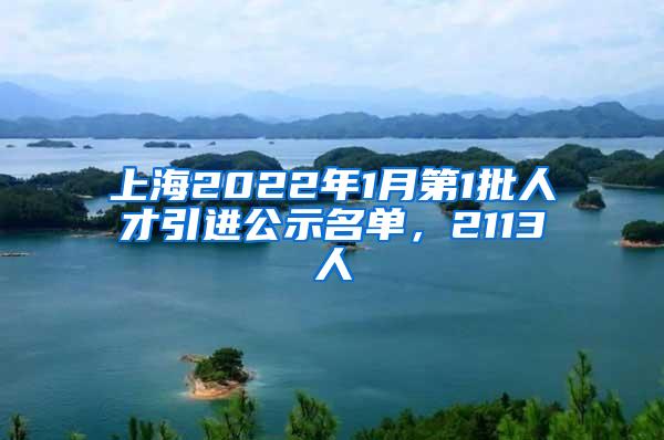 上海2022年1月第1批人才引进公示名单，2113人