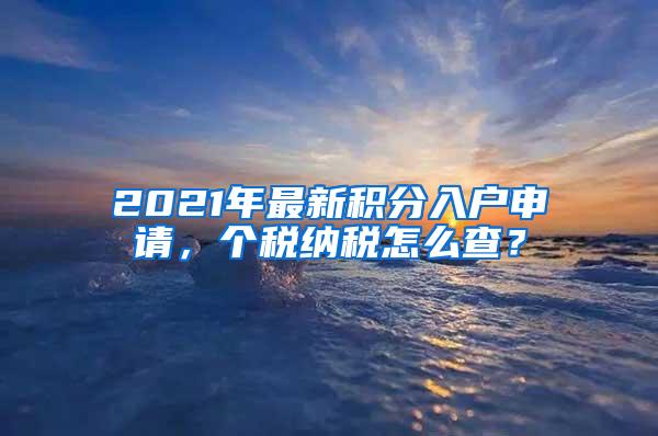 2021年最新积分入户申请，个税纳税怎么查？