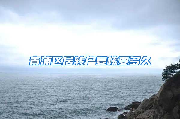 青浦区居转户复核要多久