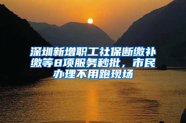 深圳新增职工社保断缴补缴等8项服务秒批，市民办理不用跑现场