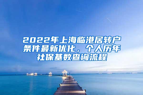 2022年上海临港居转户条件最新优化，个人历年社保基数查询流程