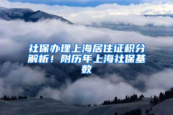 社保办理上海居住证积分解析！附历年上海社保基数