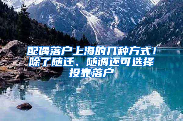 配偶落户上海的几种方式！除了随迁、随调还可选择投靠落户