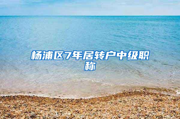 杨浦区7年居转户中级职称