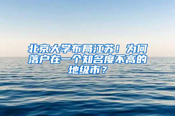 北京大学布局江苏！为何落户在一个知名度不高的地级市？