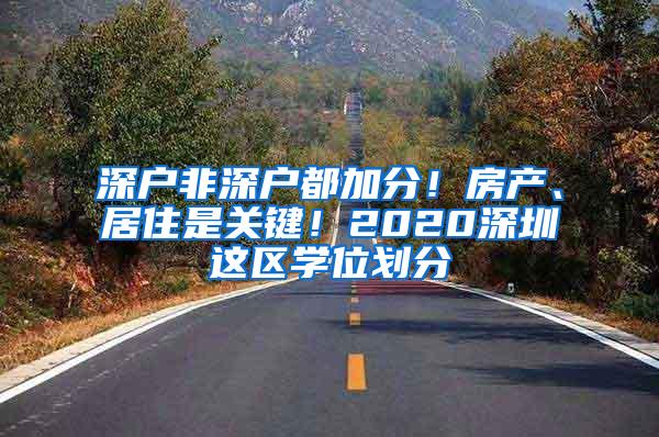 深户非深户都加分！房产、居住是关键！2020深圳这区学位划分