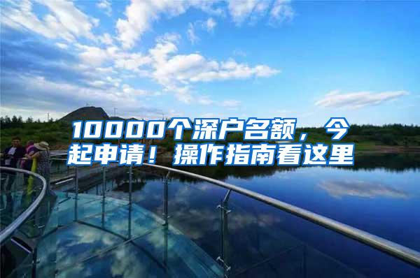 10000个深户名额，今起申请！操作指南看这里