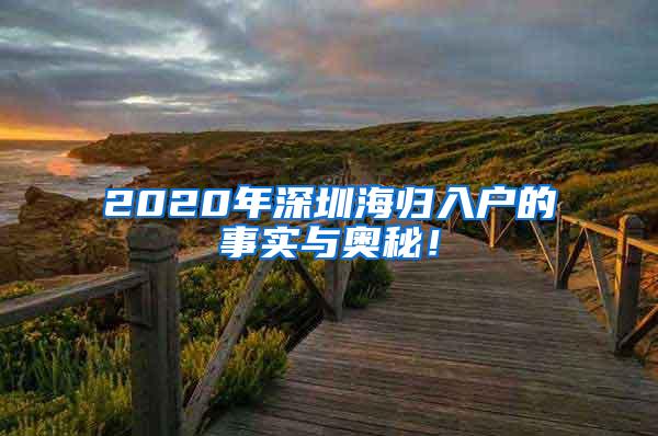 2020年深圳海归入户的事实与奥秘！