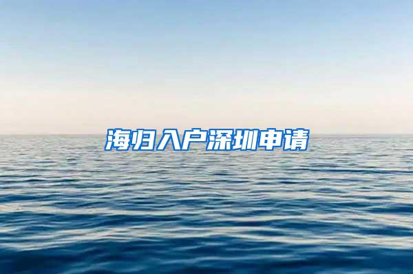 海归入户深圳申请