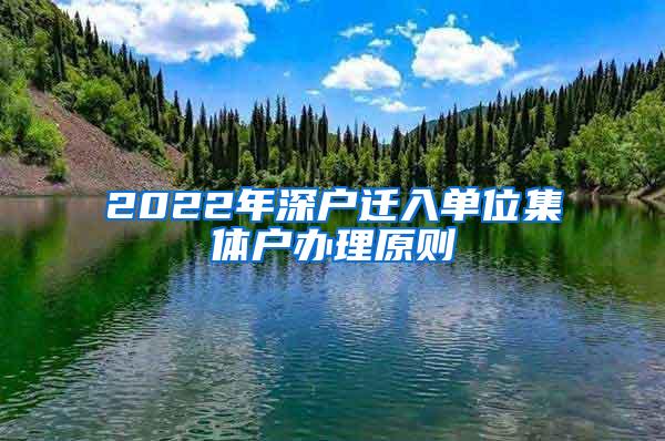 2022年深户迁入单位集体户办理原则