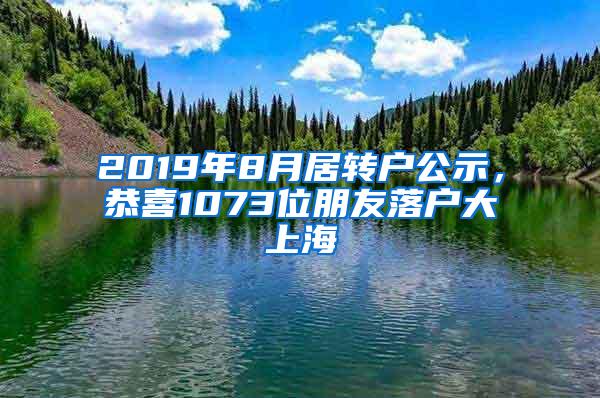 2019年8月居转户公示，恭喜1073位朋友落户大上海