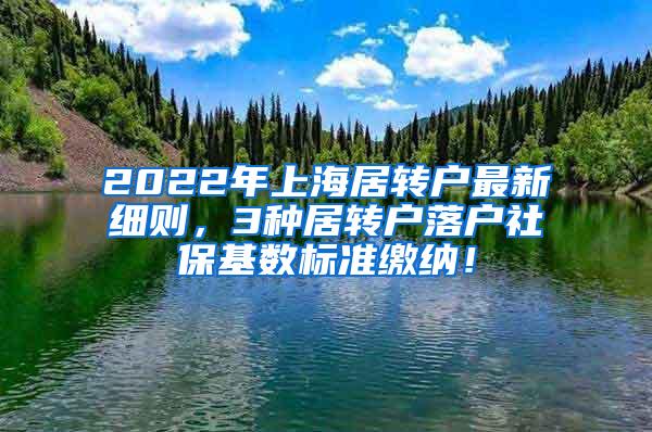 2022年上海居转户最新细则，3种居转户落户社保基数标准缴纳！