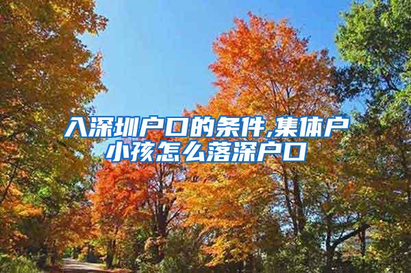 入深圳户口的条件,集体户小孩怎么落深户口