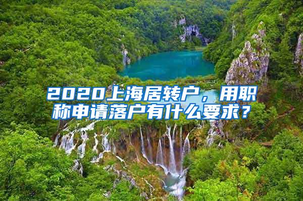 2020上海居转户，用职称申请落户有什么要求？