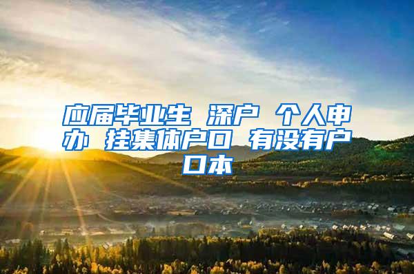 应届毕业生 深户 个人申办 挂集体户口 有没有户口本