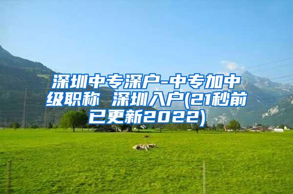 深圳中专深户-中专加中级职称 深圳入户(21秒前已更新2022)