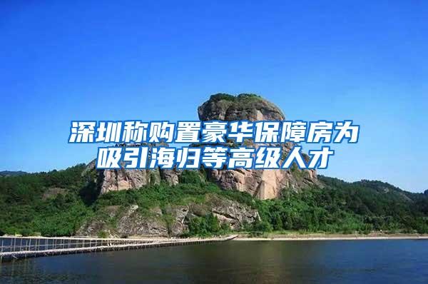 深圳称购置豪华保障房为吸引海归等高级人才