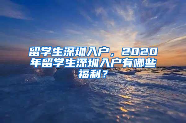 留学生深圳入户，2020年留学生深圳入户有哪些福利？