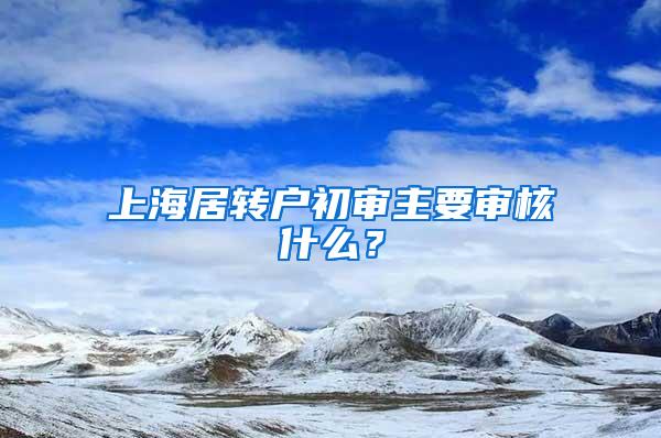 上海居转户初审主要审核什么？