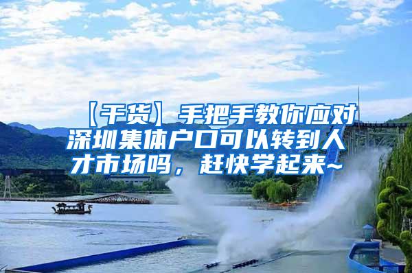 【干货】手把手教你应对深圳集体户口可以转到人才市场吗，赶快学起来~