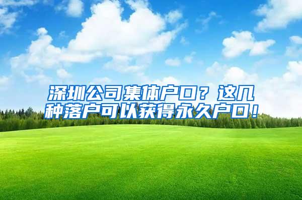 深圳公司集体户口？这几种落户可以获得永久户口！