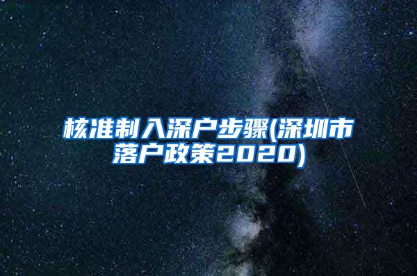 核准制入深户步骤(深圳市落户政策2020)