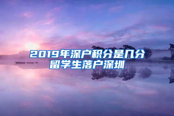 2019年深户积分是几分留学生落户深圳