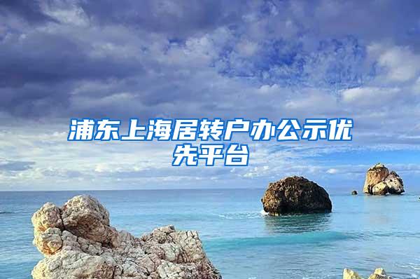 浦东上海居转户办公示优先平台