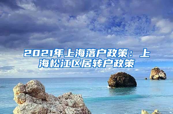 2021年上海落户政策：上海松江区居转户政策