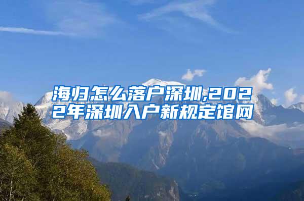 海归怎么落户深圳,2022年深圳入户新规定馆网