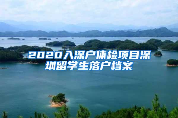 2020入深户体检项目深圳留学生落户档案