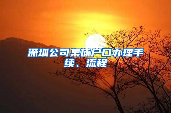 深圳公司集体户口办理手续、流程