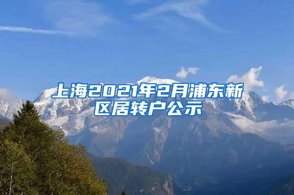 上海2021年2月浦东新区居转户公示