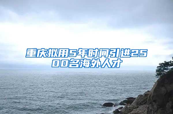 重庆拟用5年时间引进2500名海外人才